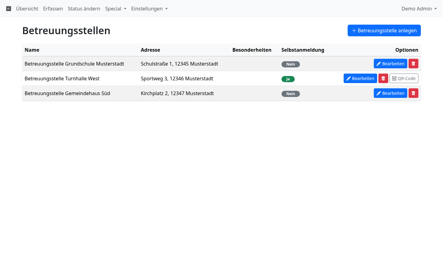 Betreuungsstellen